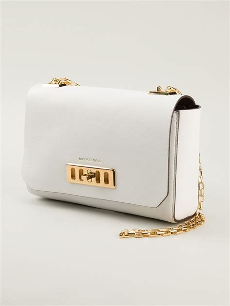 white michael kors purse with gold chain|michael kors outlet white purse.